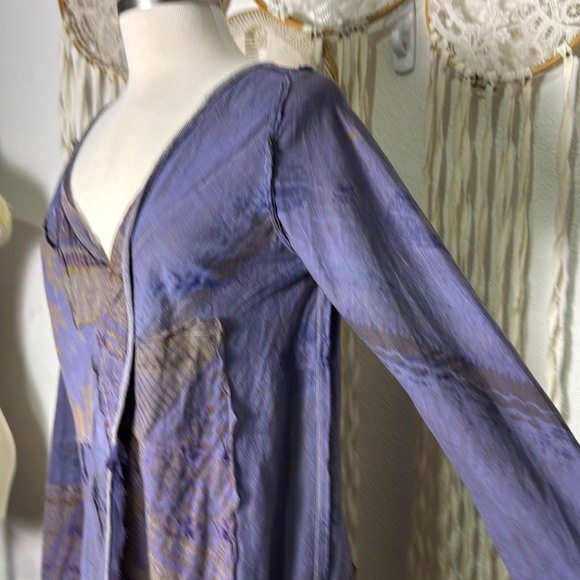 Gregory Parkinson Hand Dyed Lagenlook Art To Wear Cotton Blouse Small - Picture 2 of 8